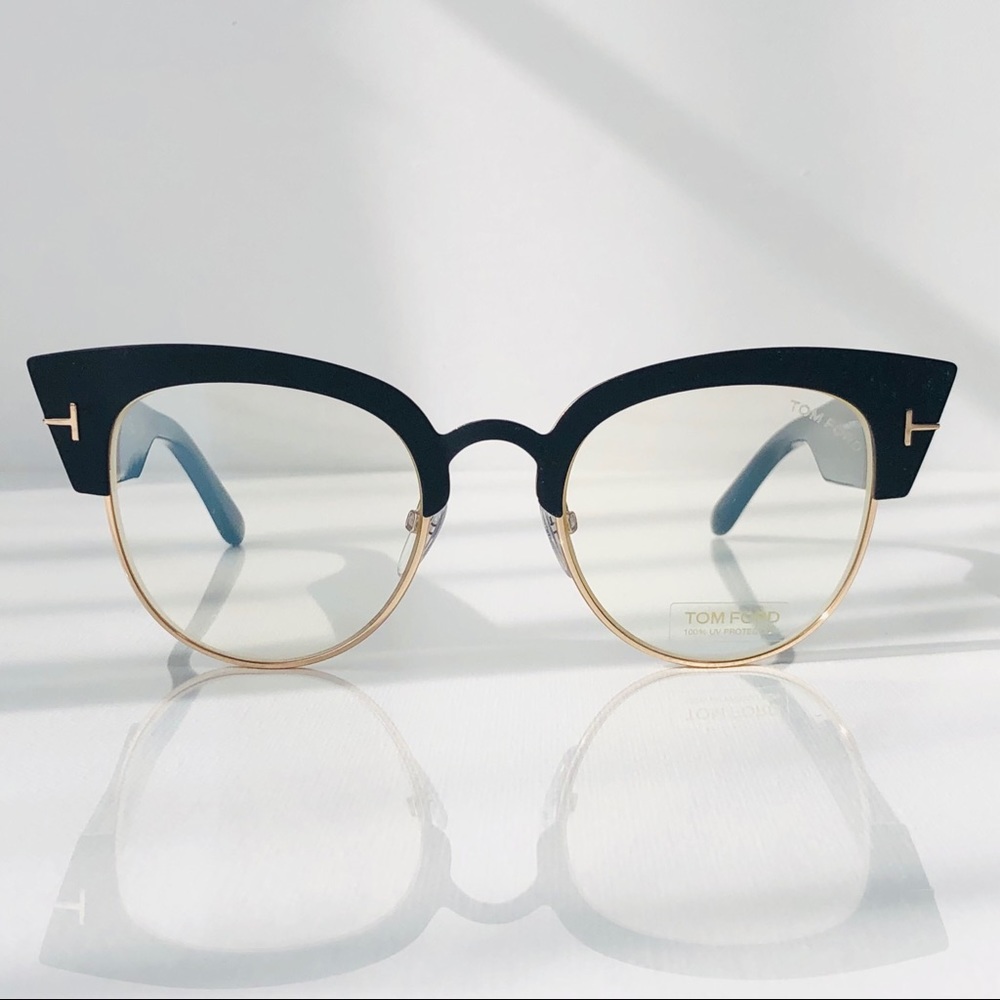 New TOM FORD Alexandra Black Cat Eye Glasses - Picture 3 of 16